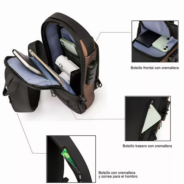 Mochila Antirrobo Premium con Clave y USB – Seguridad y Estilo en un Solo Accesorio